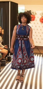 African Print Dress with Full Skirt