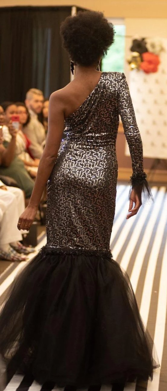 Evening Glow Mermaid Dress with Sequins and Removable Tulle Skirt