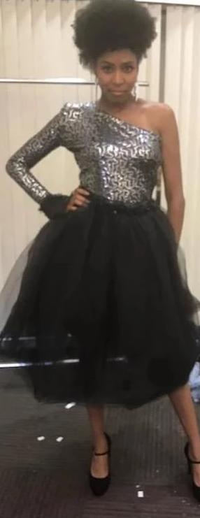 Evening Glow Mermaid Dress with Sequins and Removable Tulle Skirt